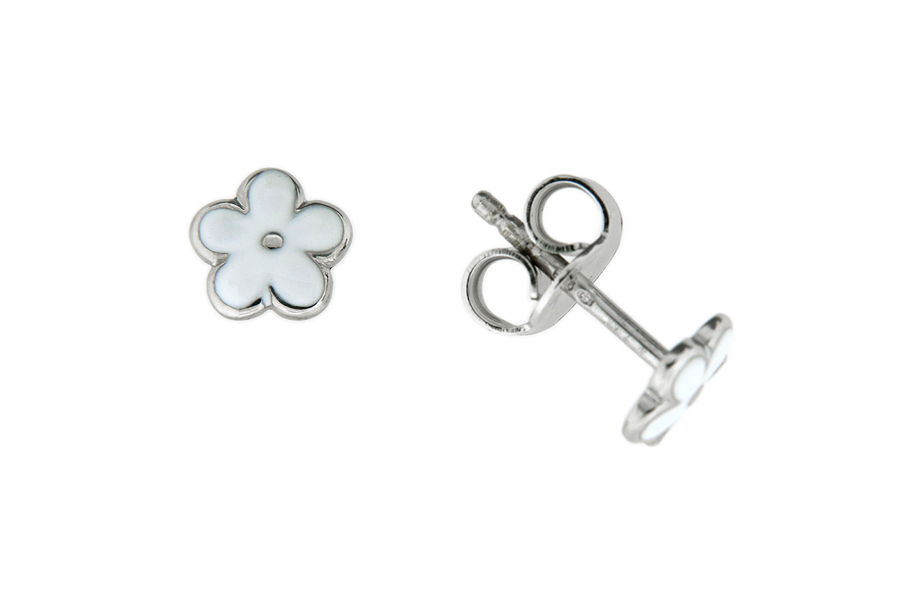 Ohrstecker Ohrring Blume in Silber 925 rhodiniert