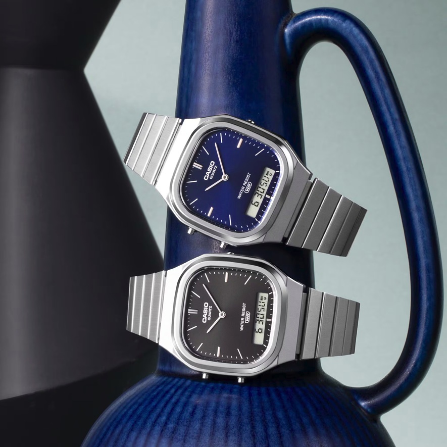 Armbanduhr Vintage Hybridanzeige Casio AQ-240E-1AEF
