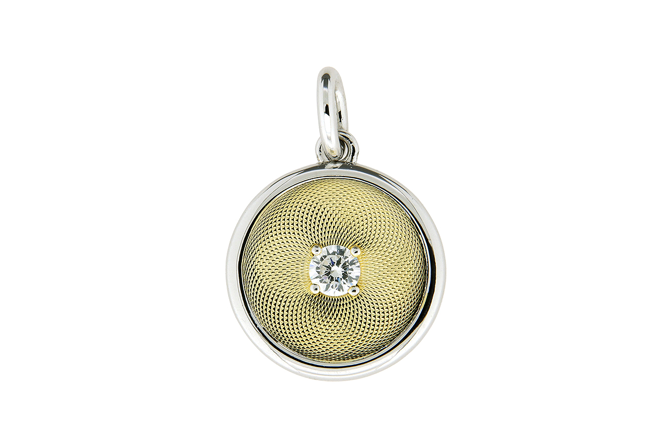 Anhänger vergoldet in Silber 925 rhodiniert mit Zirkonia 