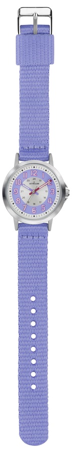 Kinderuhr Atrium A46-18 Metallgehäuse und Textilarmband fliederfarben