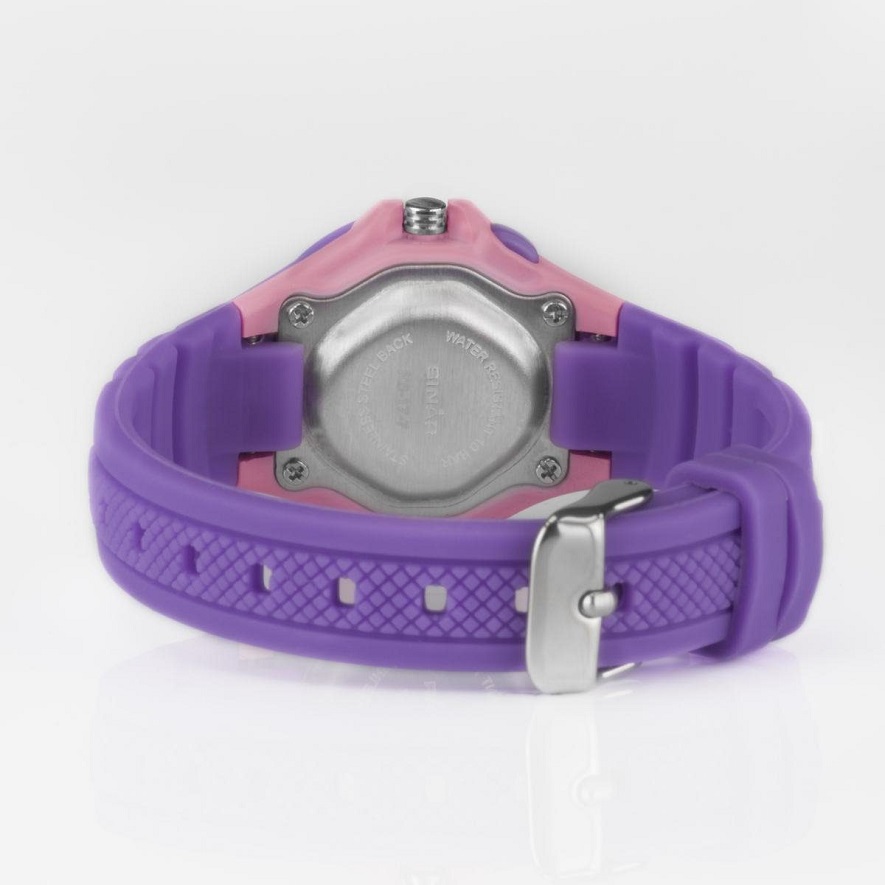 Kinderuhr mit Licht von Sinar XB 17-7 rosa violett