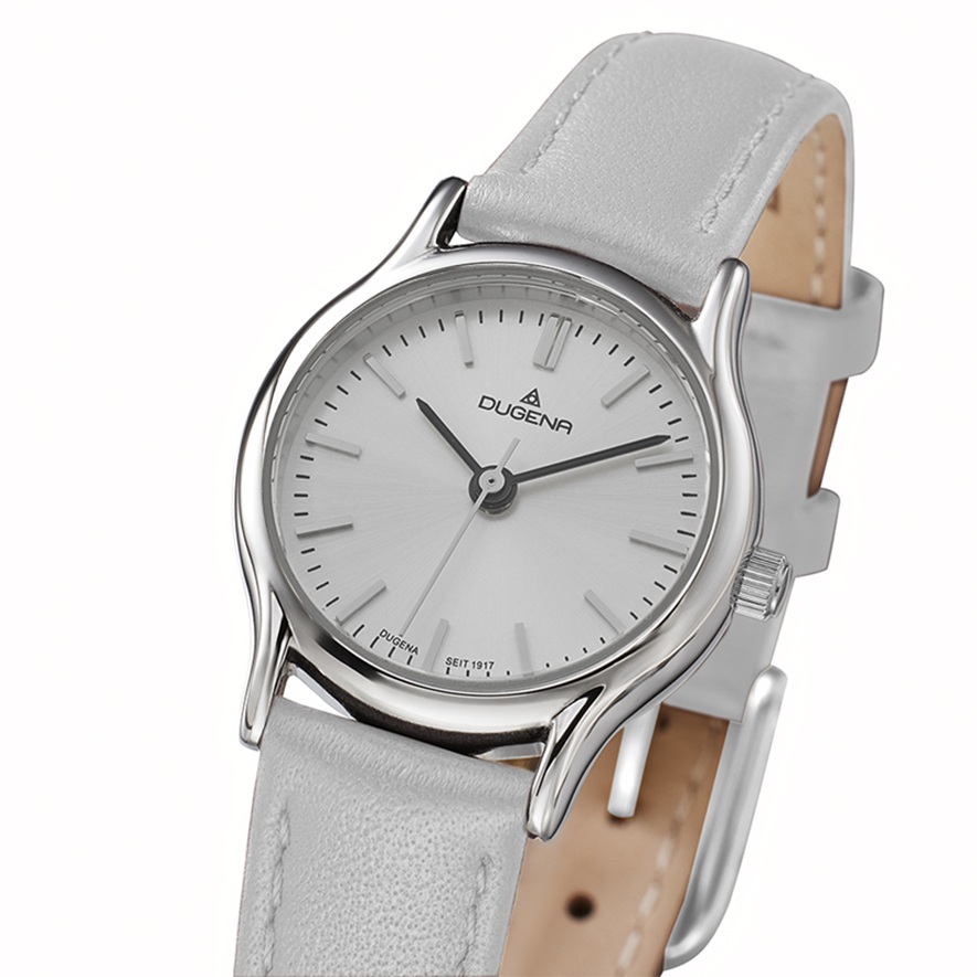 Damenarmbanduhr Vintage von Dugena 4461259 rund mit Lederarmband