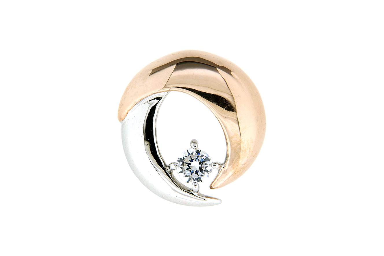 Anhänger in Silber 925 rhodiniert und rosé vergoldete Oberfläche mit Zirkonia