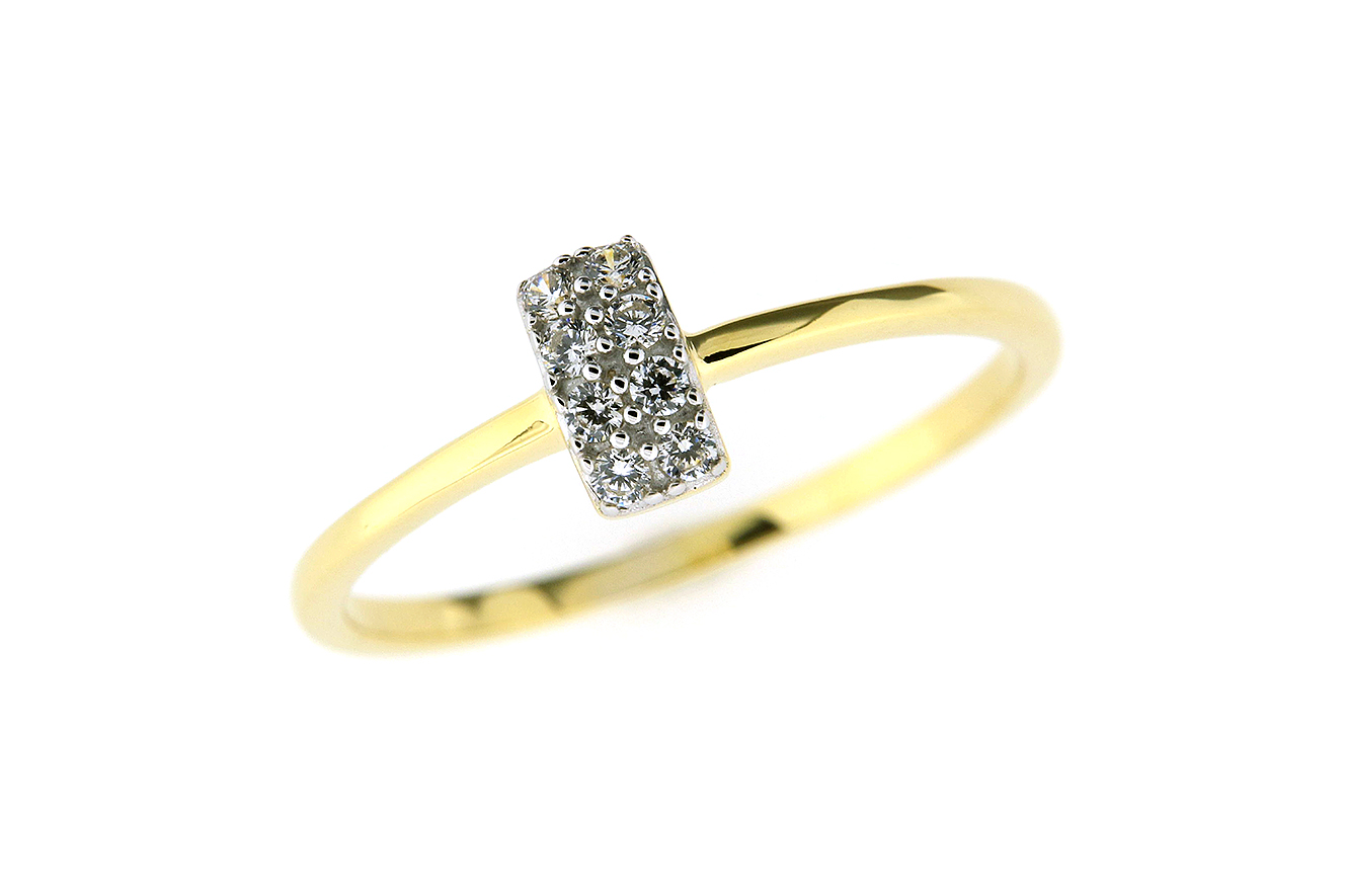 Gr.56 Damenring in Gold 333 mit Zirkonia und polierter Oberfläche