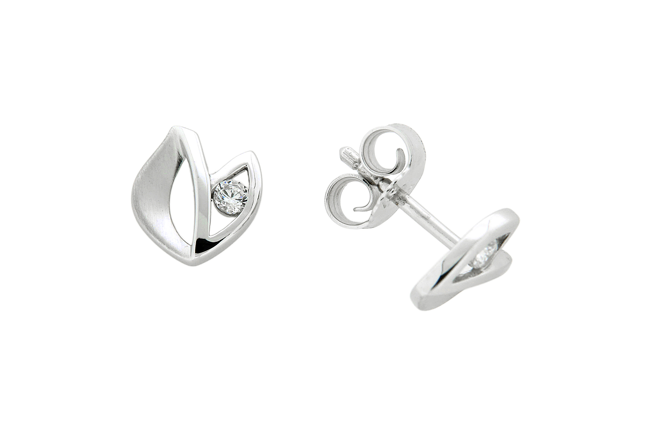 Ohrstecker in Silber 925 rhodiniert mit Zirkonia