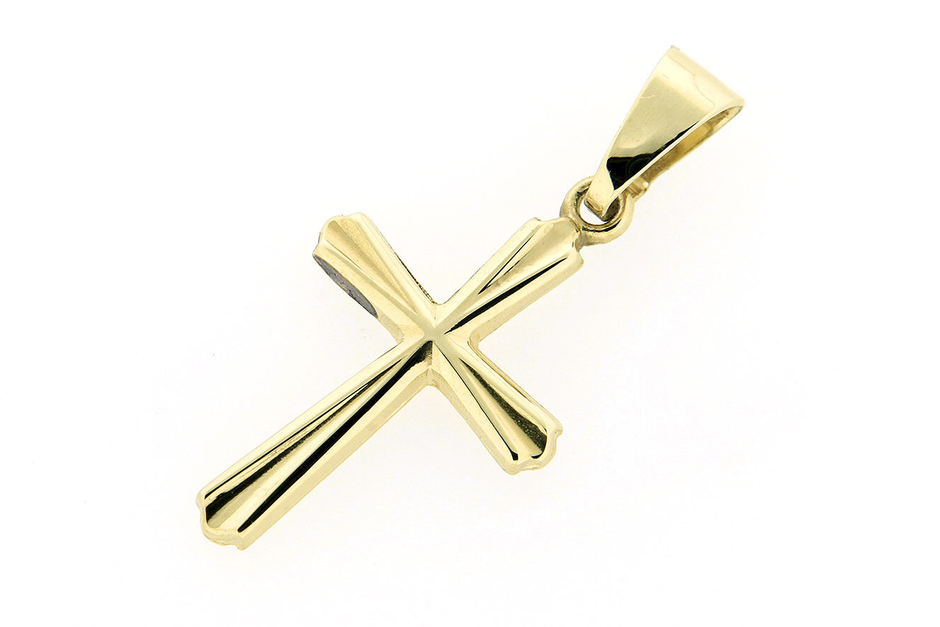 Anhänger Kreuz in Gold 333 mit polierter Oberfläche