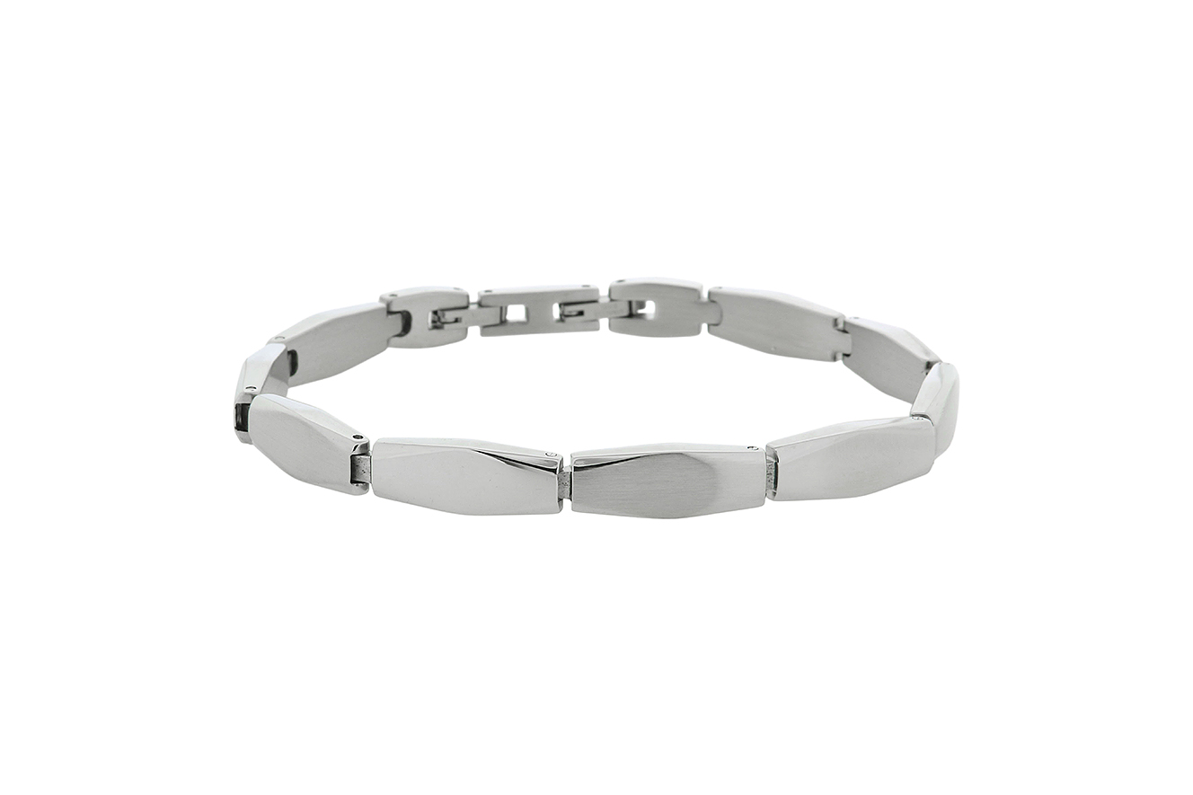 21cm langes Armband in Edelstahl mit  polierten sowie mattierten Gliedern