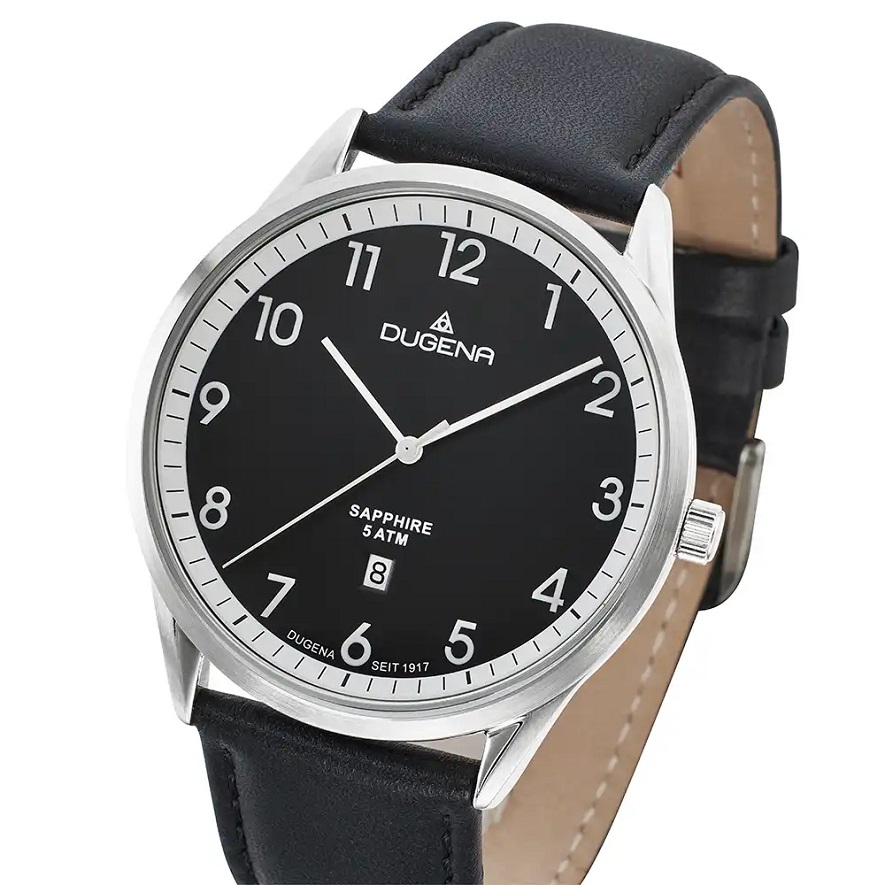 Armbanduhr Slim Line Dugena 4461241 mit Saphirglas und Lederarmband