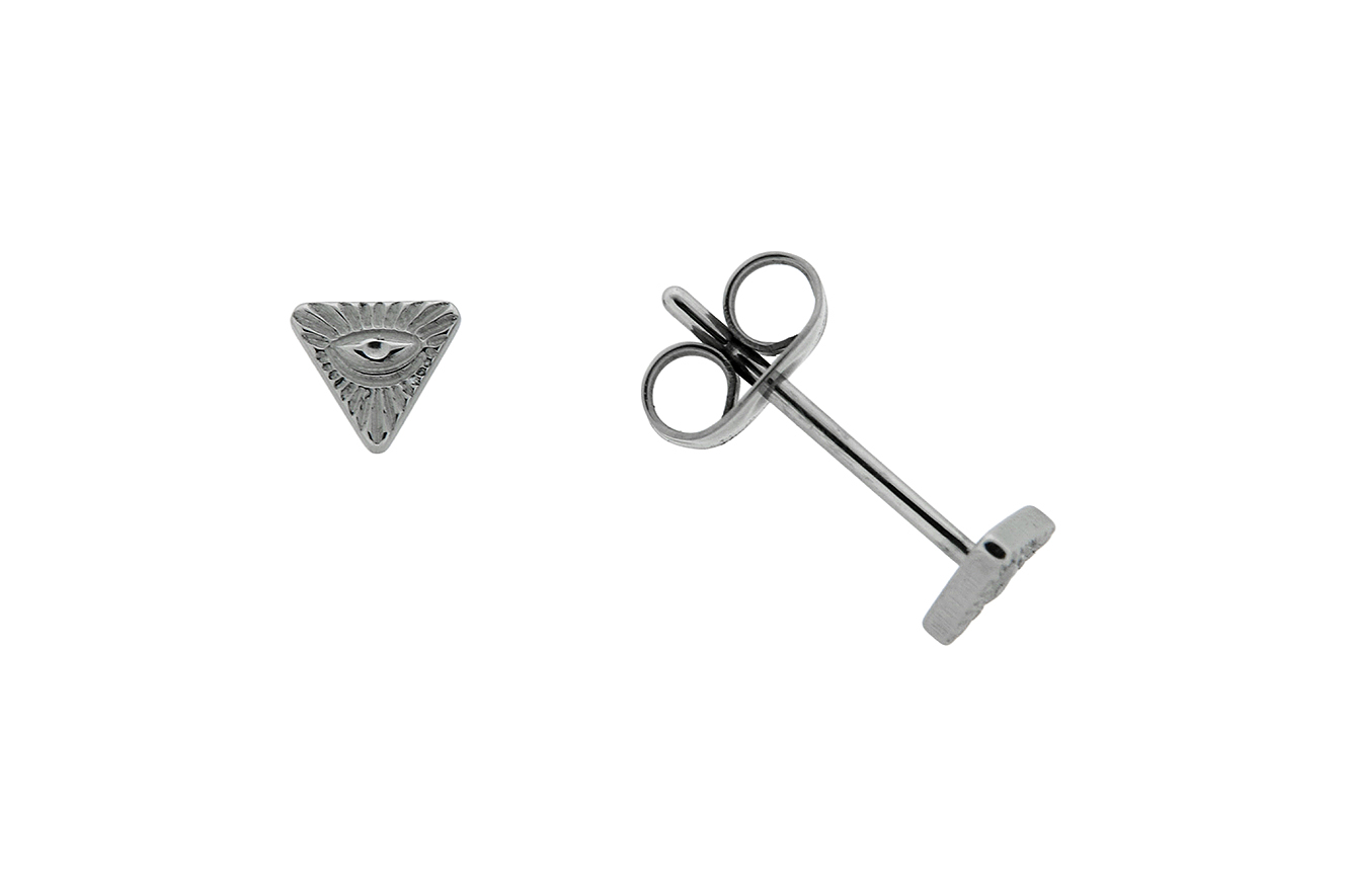 Ohrstecker Ohrring Dreieck in Titan