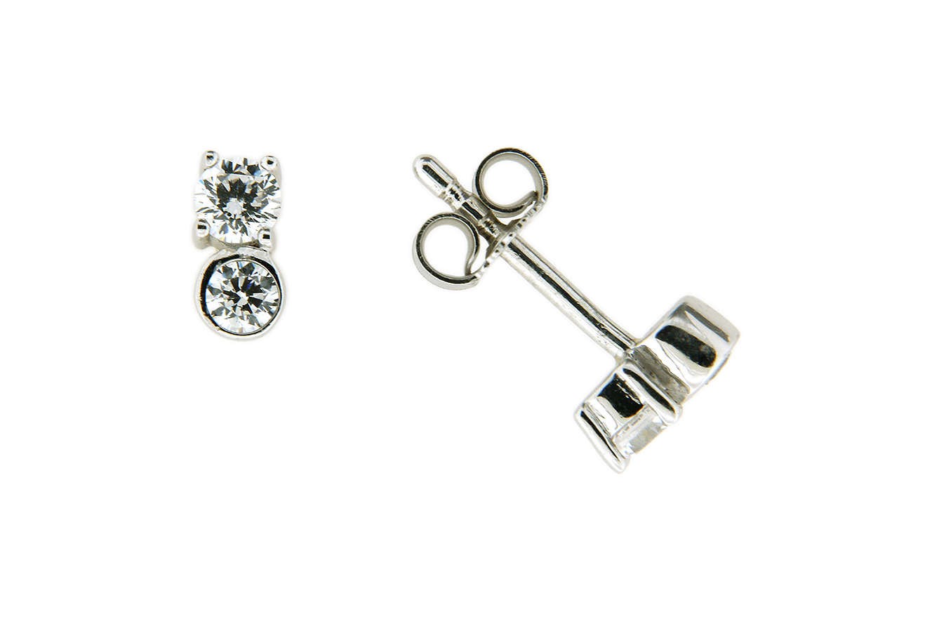 Ohrstecker, Ohrringe in Silber 925 rhodiniert