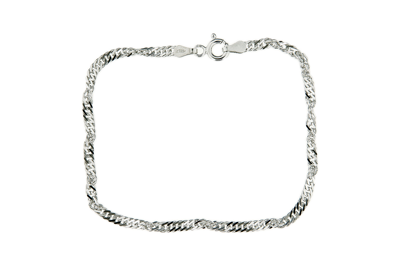 Ged-21-R Armband 21cm gedreht in Sterlingsilber 925 mit rhodinierter Oberfläche