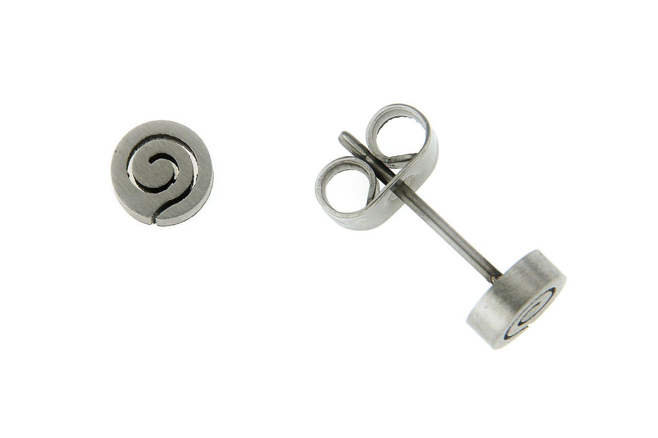 Ohrstecker Ohrring aus Titan mit Spirale