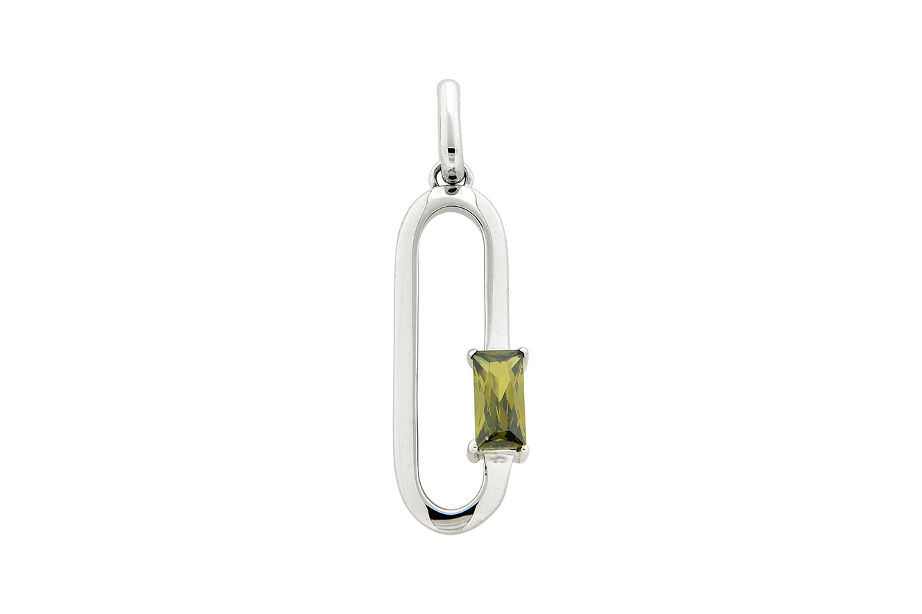 Anhänger in Silber925 rhodiniert mit Zirkonia und polierter Oberfläche