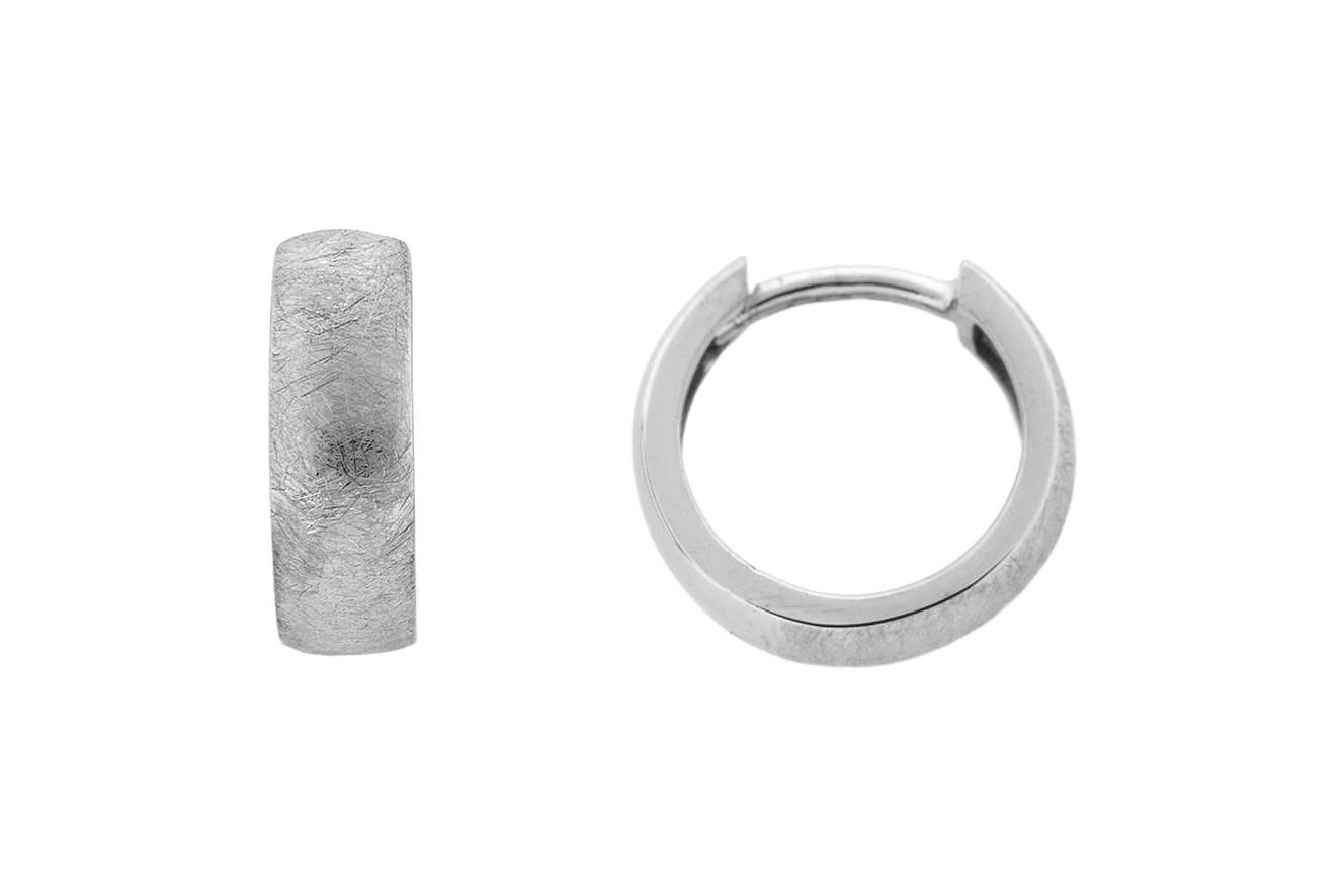 Creole, Ohrring in Silber 925 rhodiniert matt