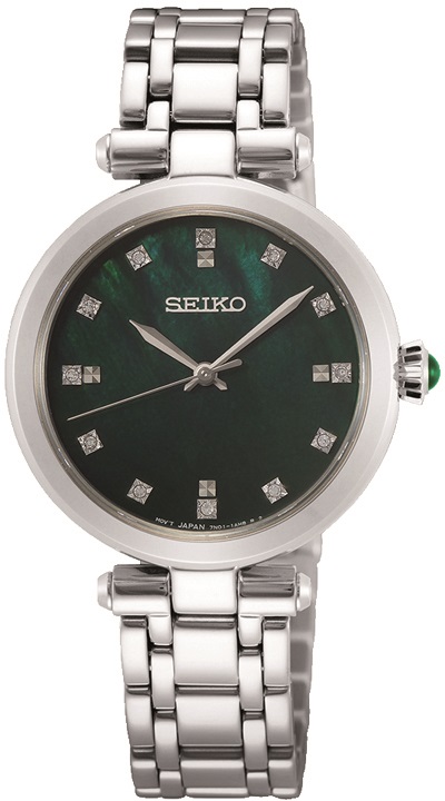 Armbanduhr von Seiko SRZ535P1 Edelstahlgehäuse und Faltschließe sowie Kristallen