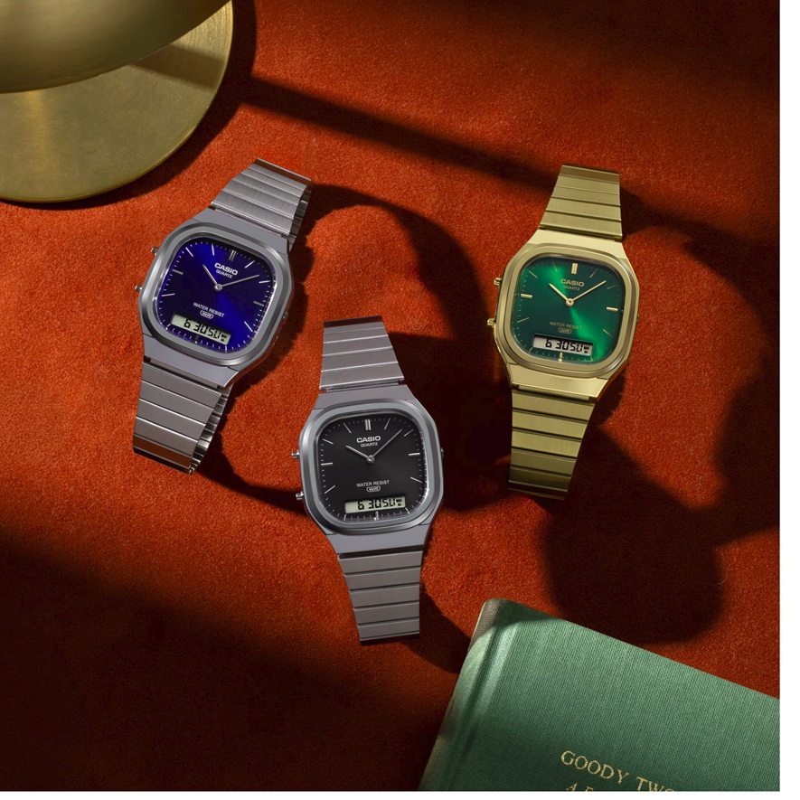Armbanduhr Vintage Hybridanzeige Casio AQ-240EG-3AEF