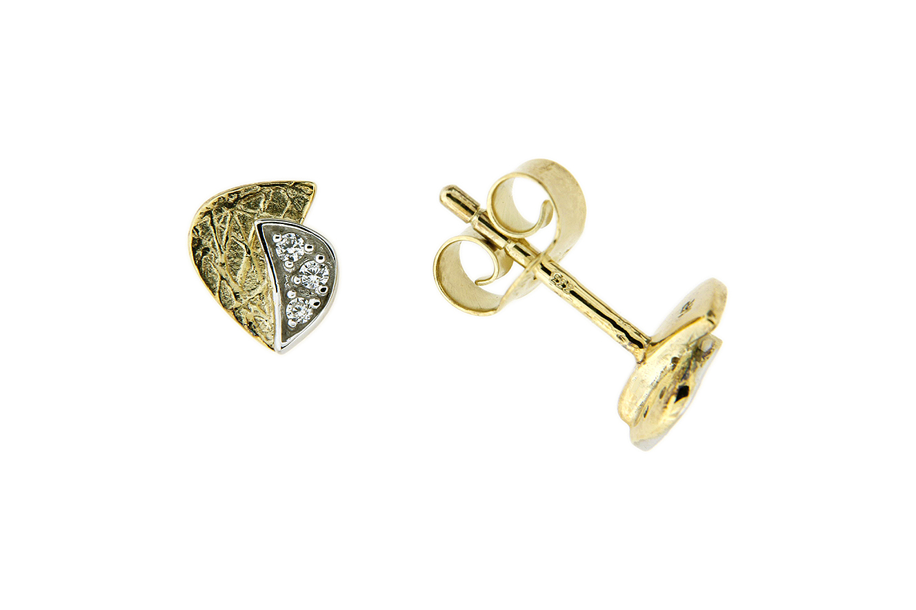 Ohrstecker, Ohrringe in Weißgold Gelbgold 333 