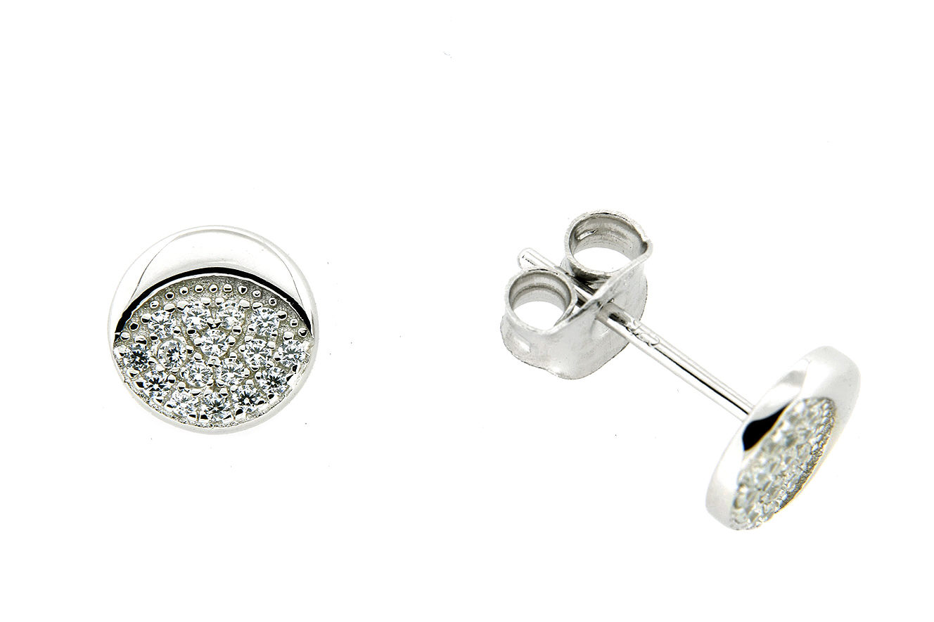 Ohrstecker in Silber 925 rhodiniert mit Zirkonia