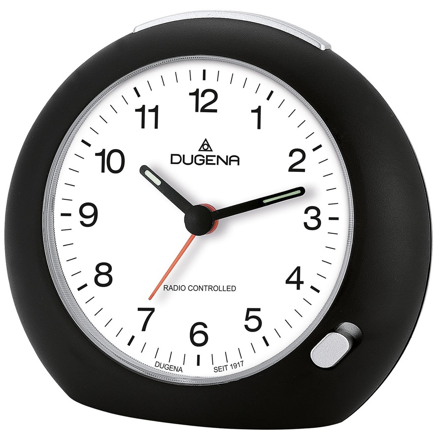 Funkwecker Dugena 4460382 mit Weckwiederholung und Licht schwarz silber