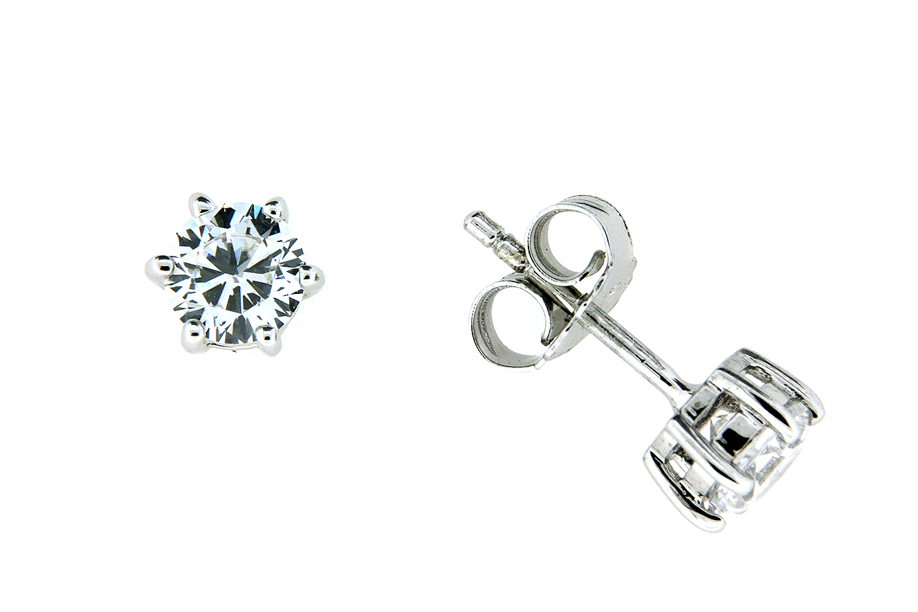 Ohrstecker Ohrring in Silber 925 rhodiniert mit Zirkonia