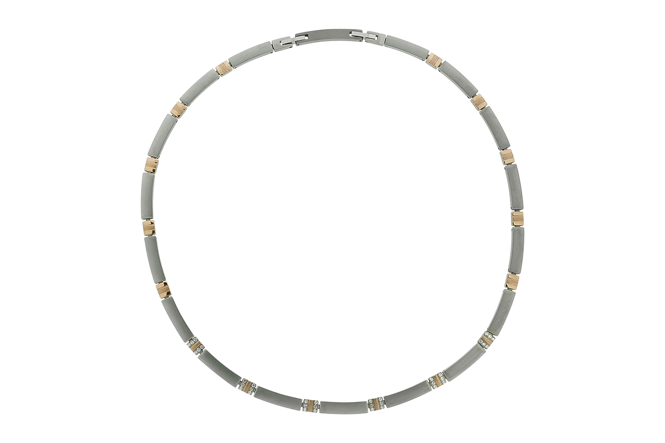 50-47cm Collier Titan rosé vergoldet mit Zirkonia