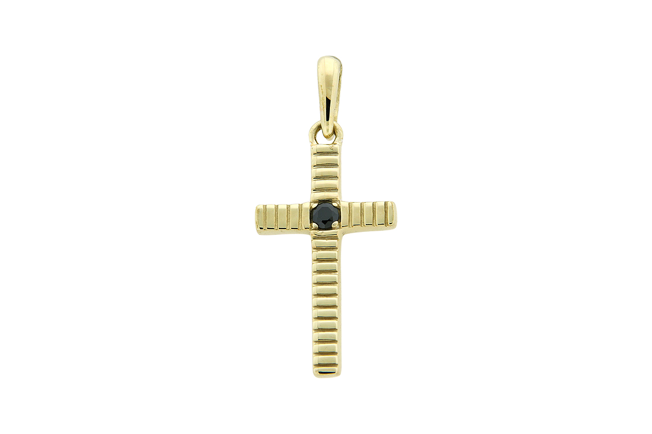 Anhänger Kreuz in Silber 925 vergoldet mit Zirkonia
