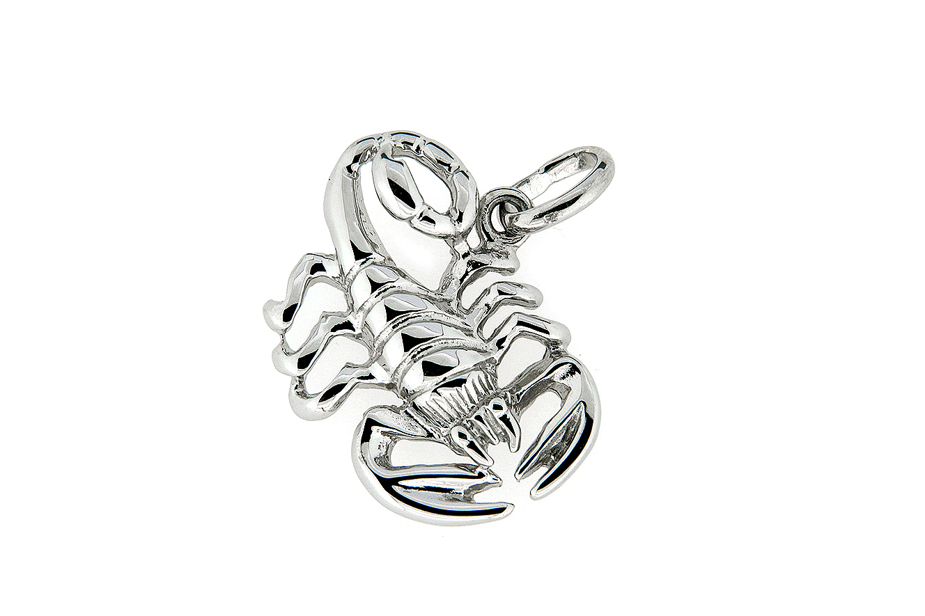 Tierkreiszeichen Sternzeichen Skorpion große Figur in Silber 925 mit rhodinierter Oberfläche
