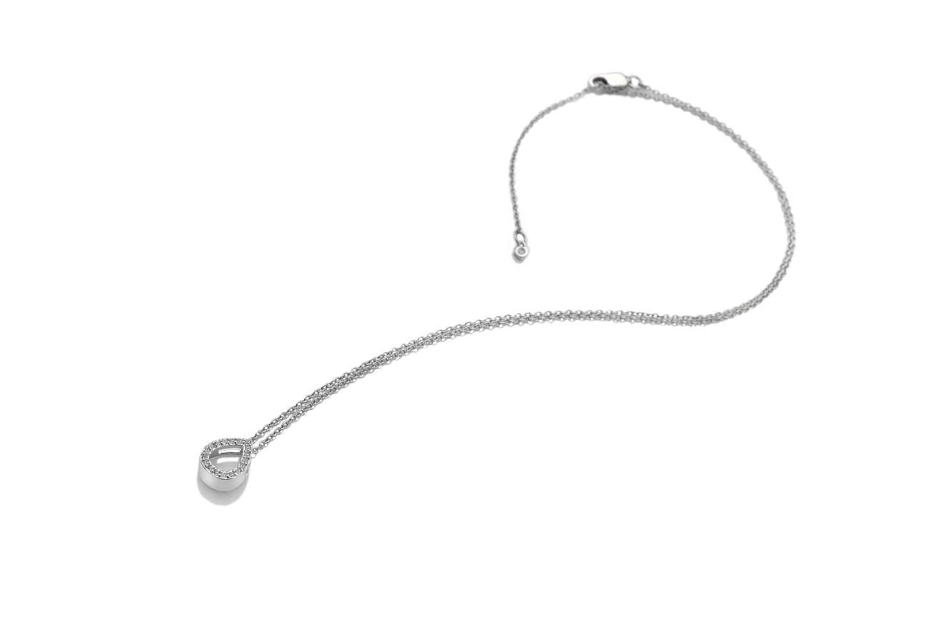 45-40cm Kette mit Anhänger in Silber 925 Zirkonia mit Diamant