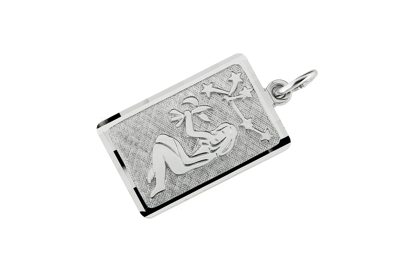 Tierkreiszeichen Jungfrau Platte Silber 925 rhodiniert