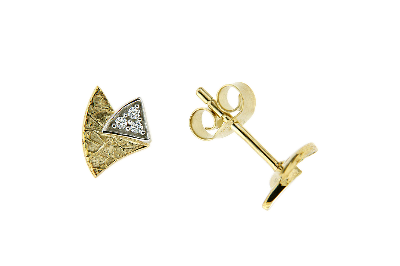 Ohrstecker, Ohrringe in Weißgold Gelbgold 333 