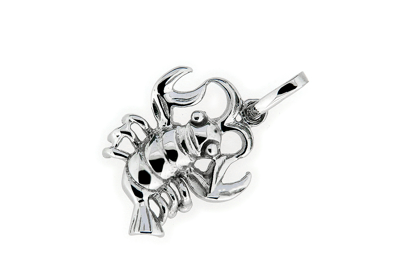 Tierkreiszeichen Sternzeichen Krebs große Figur in Silber 925 mit rhodinierter Oberfläche