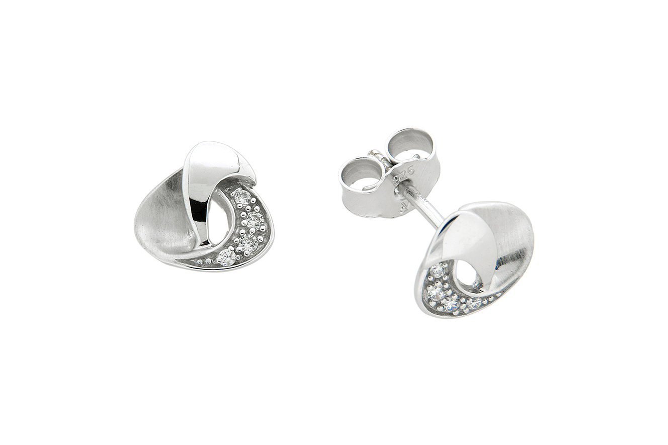 Ohrstecker in Silber 925 rhodiniert mit Zirkonia