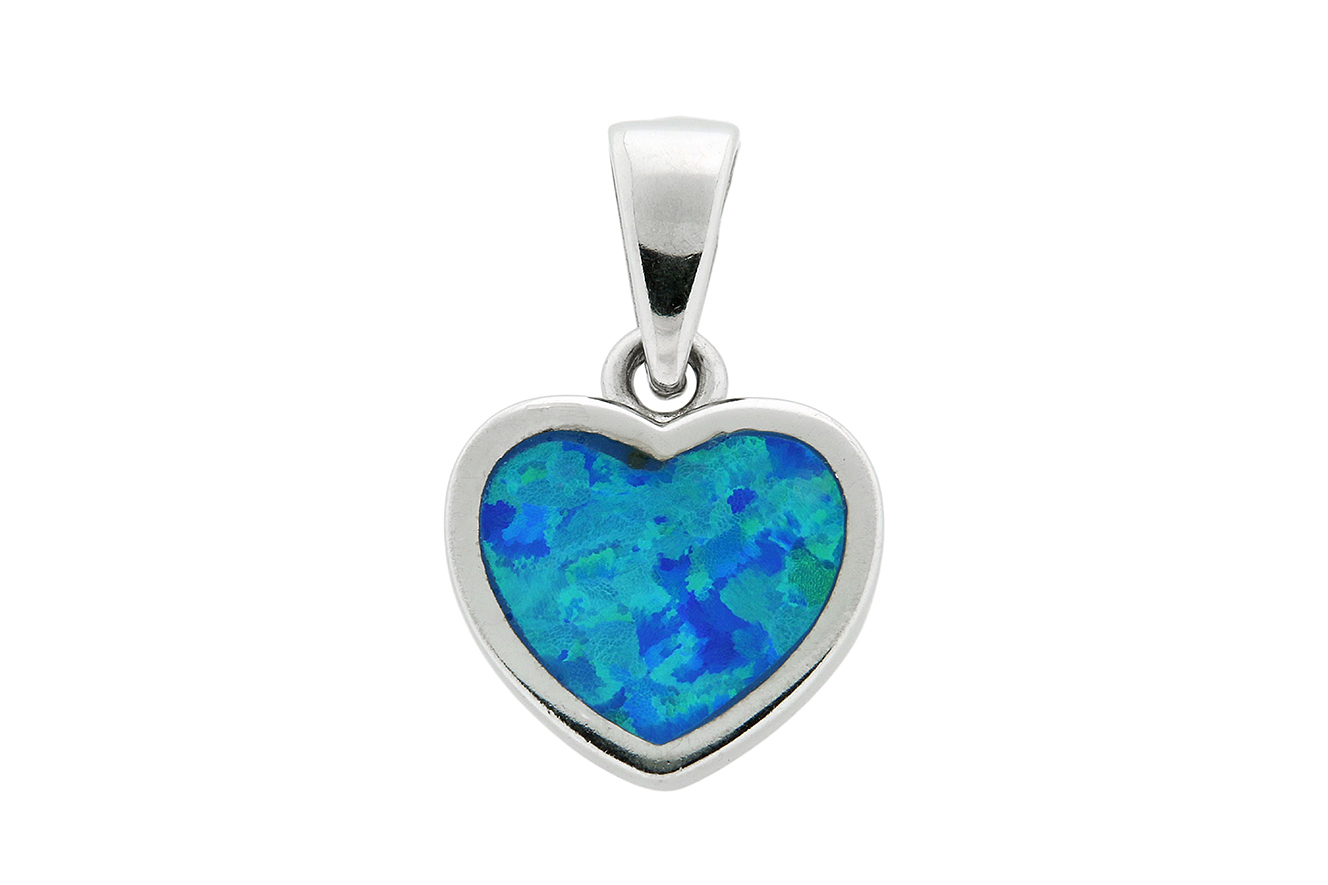 Anhänger Herz in Silber 925 synthetischen Opal