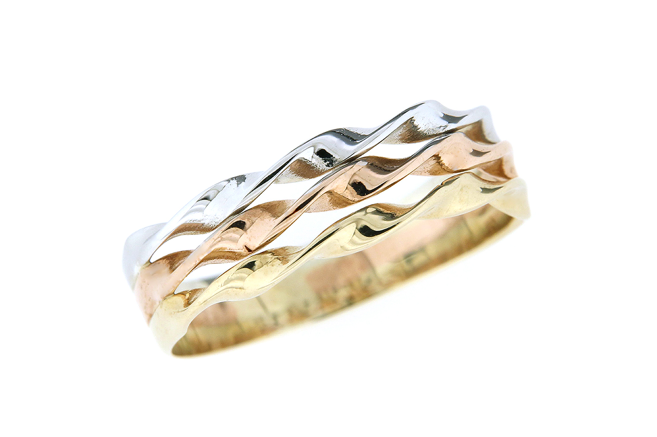 Gr.56 Ring in Gold 333 dreifarbig