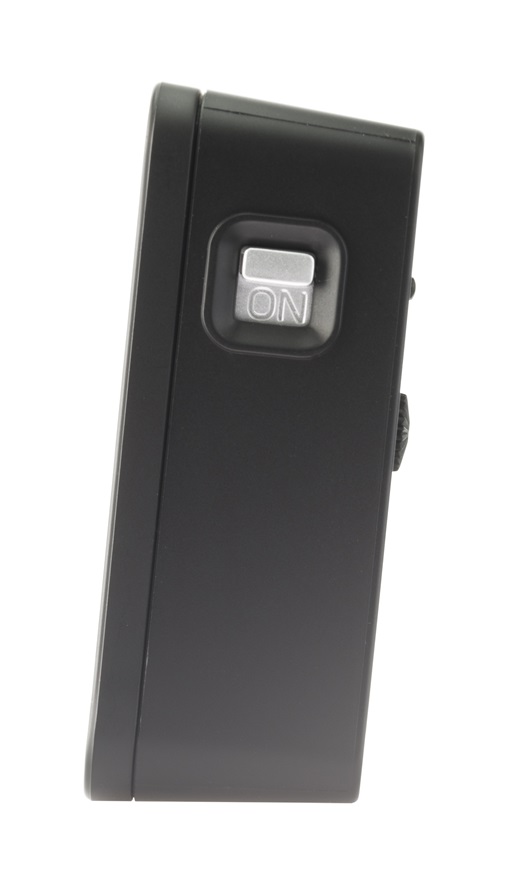 Schwarzer Funkwecker von Atrium A660-7 mit Weckwiederholung und Licht 