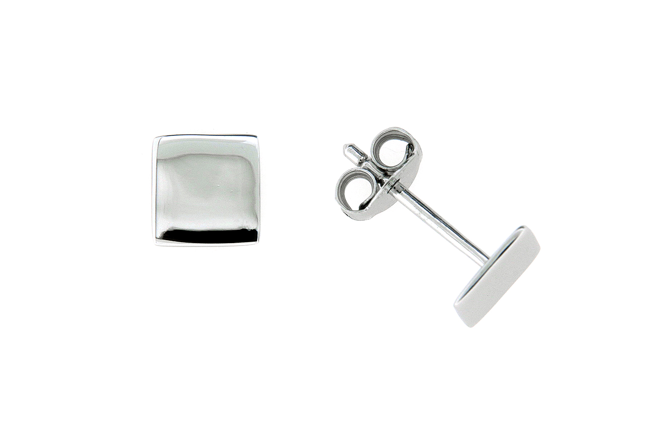 Ohrstecker Viereck Silber 925 rhodiniert