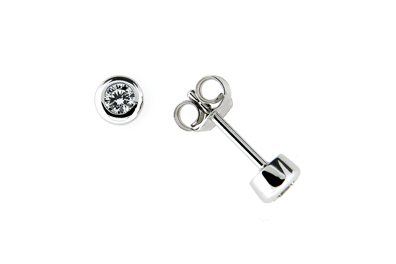 Ohrstecker Ohrringe Silber 925 mit Zirkonia 5,5mm Durchmesser