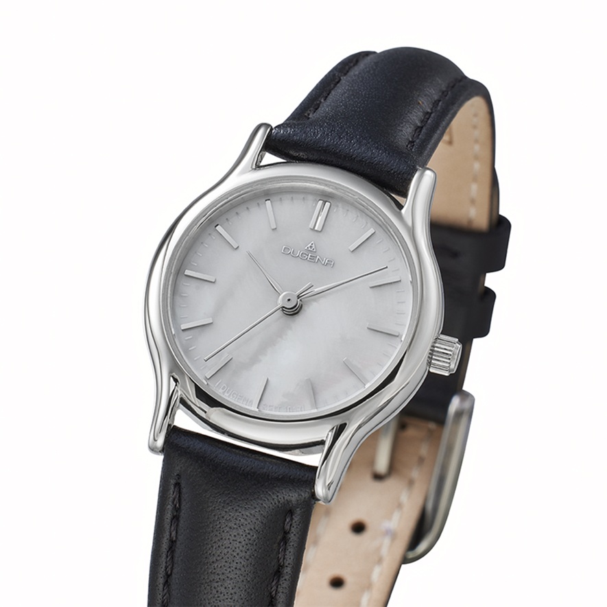 Damenarmbanduhr Vintage Dugena 4461264 rund mit Lederarmband