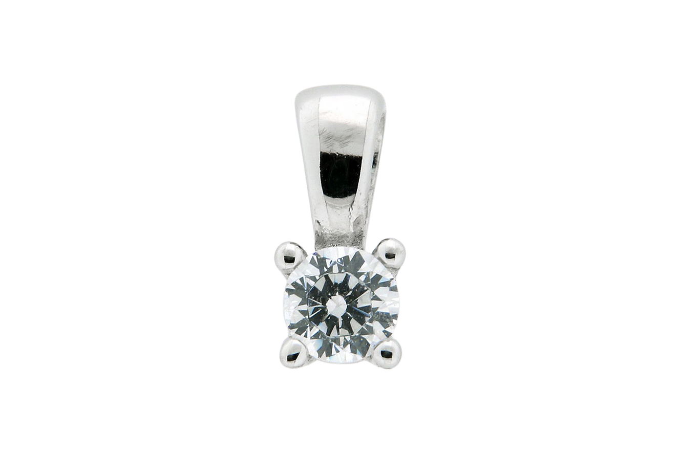 Anhänger in Silber 925 mit rhodinierter Oberfläche und funkelnden weißen Zirkonia
