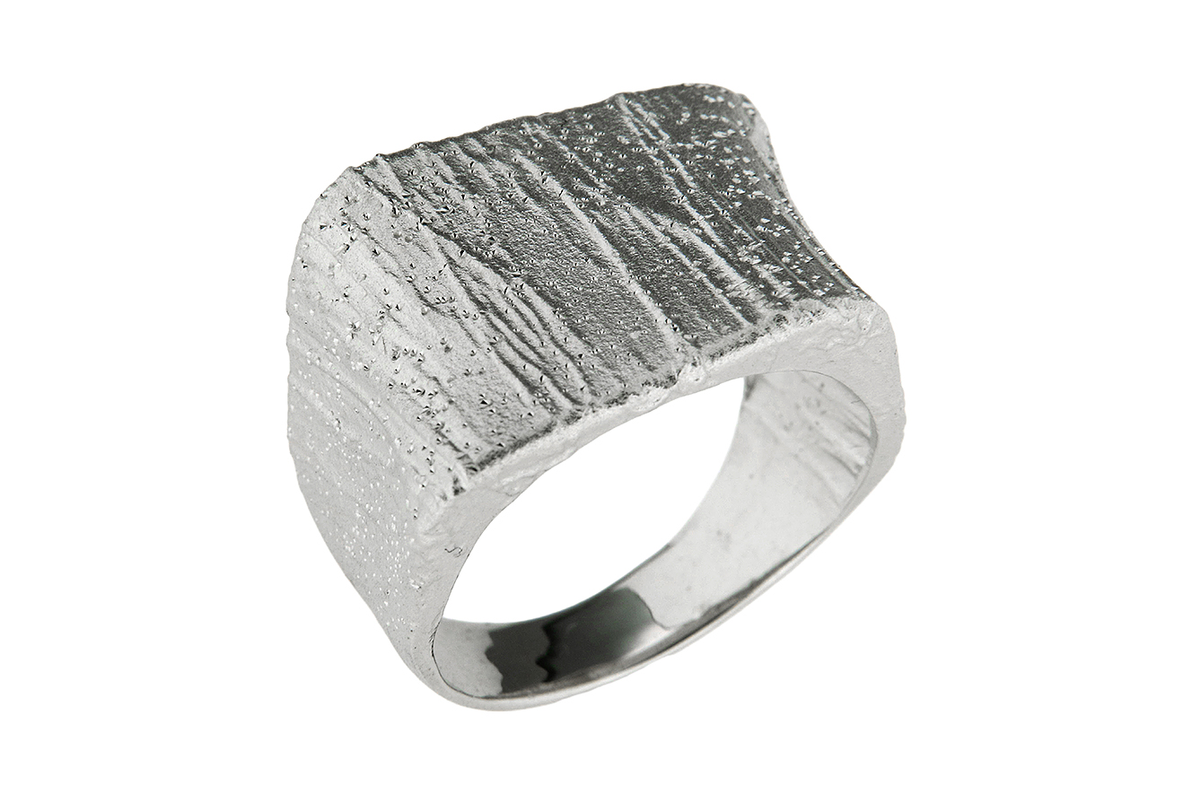 Gr.60 breiter Damenring mit Sternenschliff Silber 925 rhodiniert 