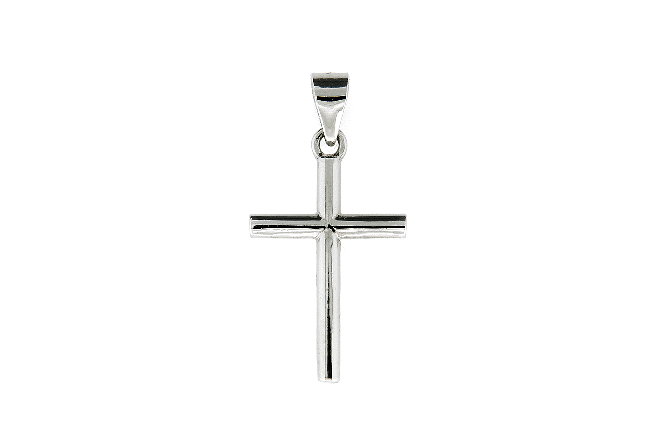 Kettenanhänger Kreuz in Silber 925 rhodiniert 