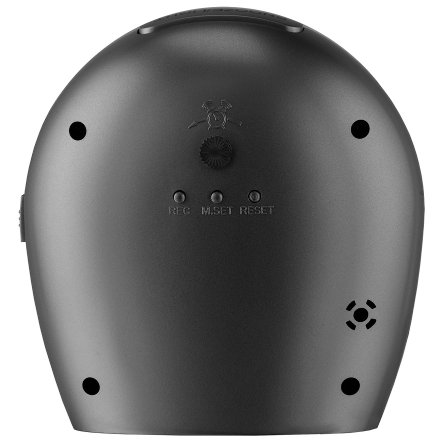 schwarzer Funkwecker von Atrium A620-7 mit Weckwiederholung und Licht 