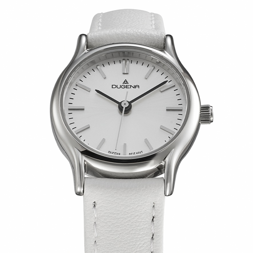 Damenarmbanduhr Vintage von Dugena 4461259 rund mit Lederarmband