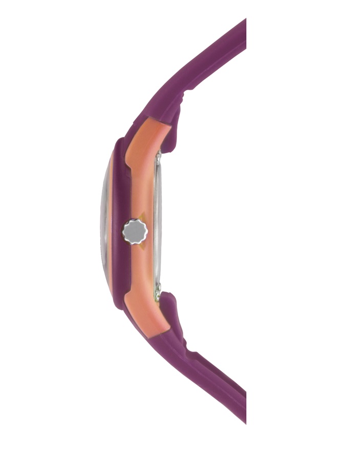 Fashion Jugenduhr XB-47-4 mit beeren farbenen Silikonarmband und altrosa Applikationen aus dem Haus 