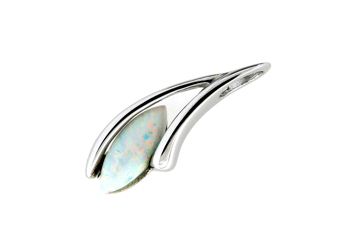 Anhänger mit Synthetischen Opal aus Silber 925 mit rhodinierter Oberfläche 
