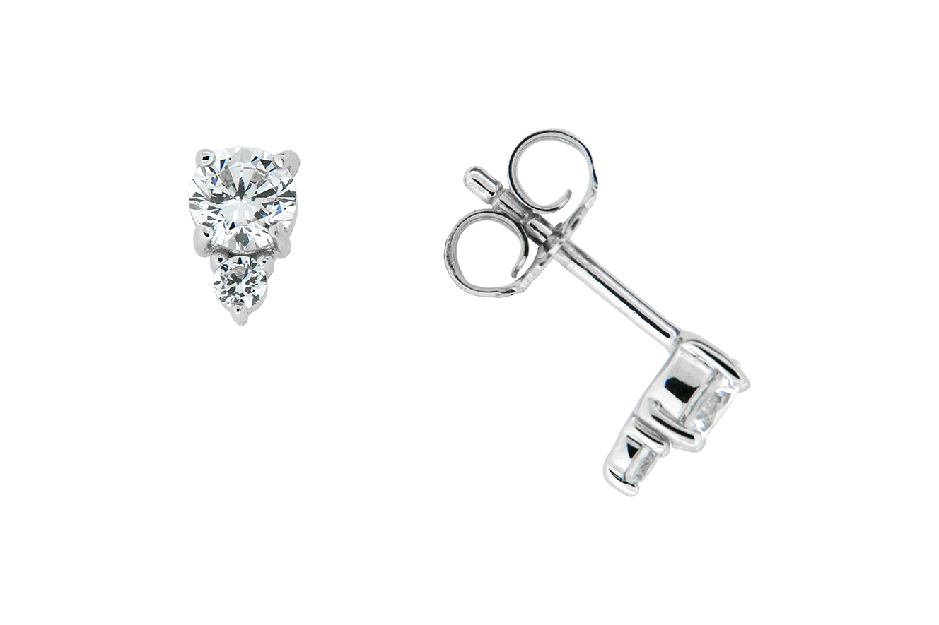 Ohrstecker in Silber 925 rhodiniert mit Zirkonia