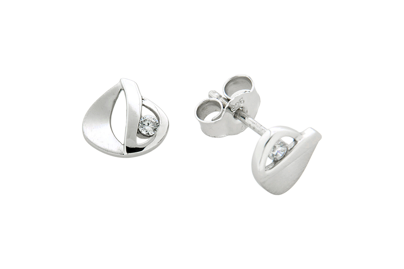 Ohrstecker in Silber 925 rhodiniert mit Zirkonia