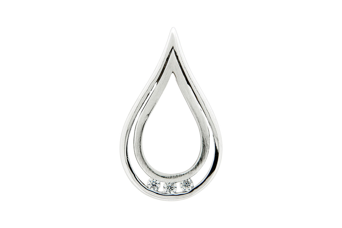 Anhänger in Silber 925 rhodiniert mit Zirkonia und polierter Oberfläche