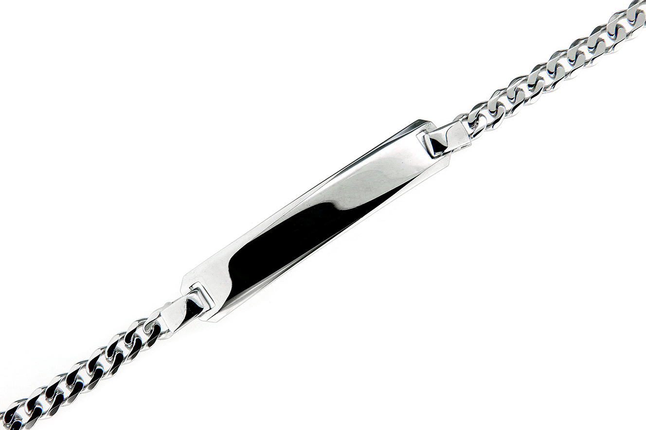 ID-18-R Armband 18cm in Silber 925 rhodiniert mit Gravurplatte 