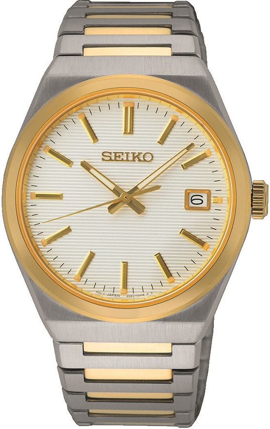 Herrenarmbanduhr Seiko SUR558P1 mit goldfarbenen Zifferblatt 